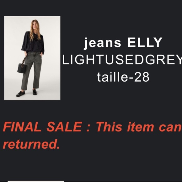 COPY: ba&sh NWT Elly Jean sz 28 in light grey. Fit is more like 26… - Picture 10 of 10